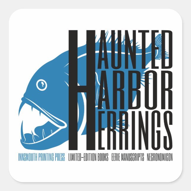 Haunted Harbour Herrings Printing Press Square Sticker (Front)