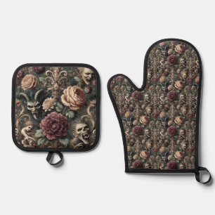 Haunted Harmonics – Gothic Victorian Oven Mitt & Pot Holder Set