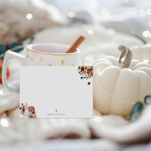 Haunted Harvest Floral & Ghost Personalized  Card