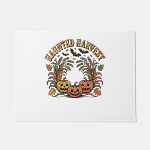 Haunted Harvest Retro Halloween Pumpkin Doormat