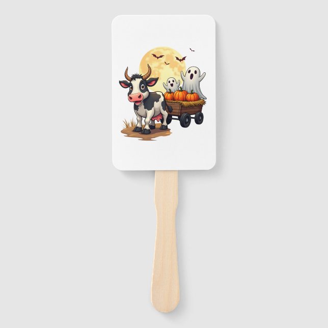 Haunted Hayride Cow Hand Fan (Front)