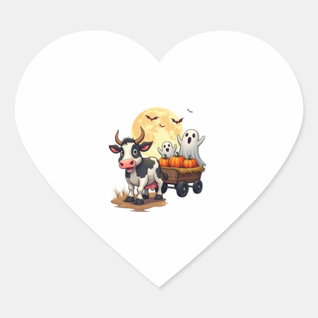 Haunted Hayride Cow Heart Sticker (Front)