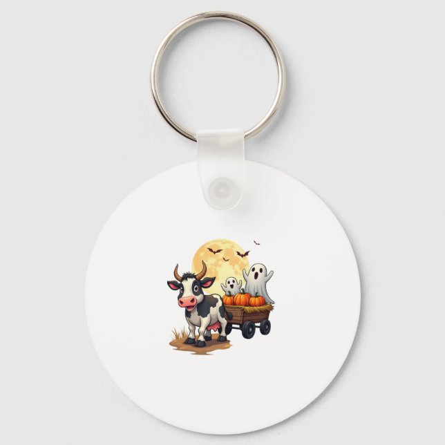 Haunted Hayride Cow Key Ring (Front)
