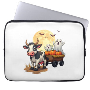 Haunted Hayride Cow Laptop Sleeve