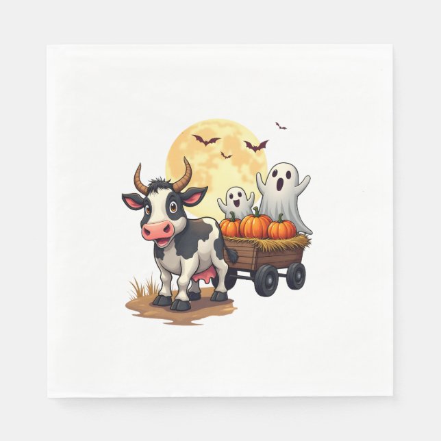 Haunted Hayride Cow Napkin (Front)