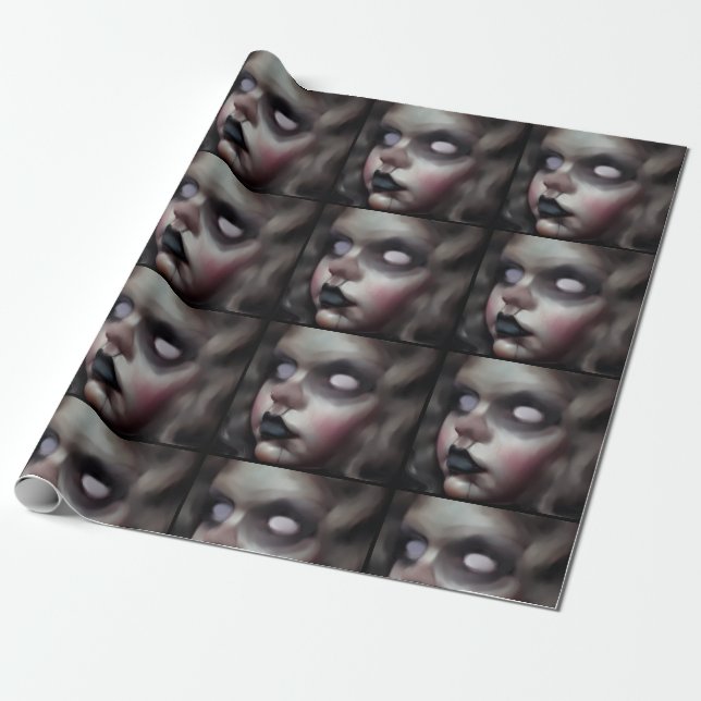 haunted hellen dark doll art wrapping paper (Unrolled)