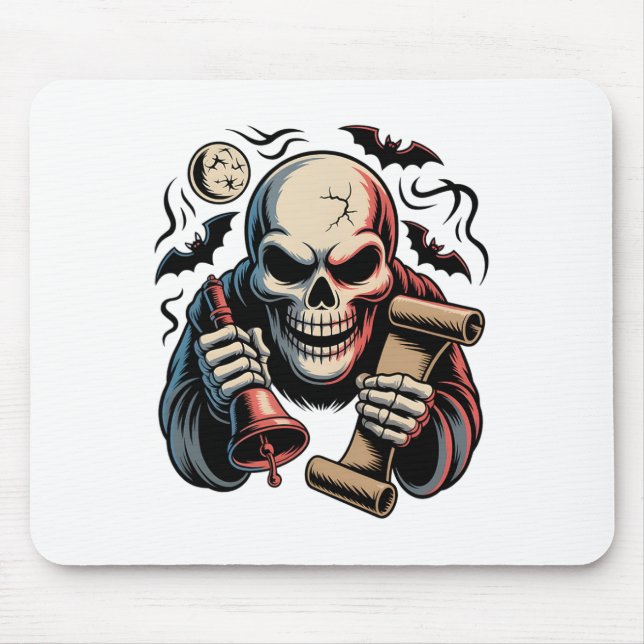 Haunted Herald Skeleton Halloween 1  Mouse Mat (Front)