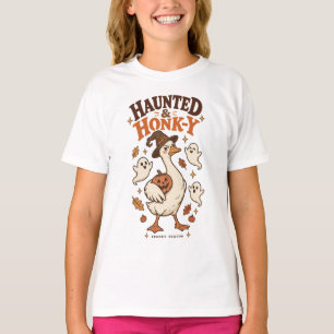 Haunted & Honk-Y Funny Halloween Goose T-Shirt