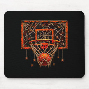 Haunted hoop basketball halloween spider web net mouse mat