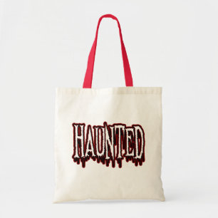 Haunted Horror Drip Typography Tote Bag