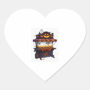 Haunted Hot Dog Stand Heart Sticker