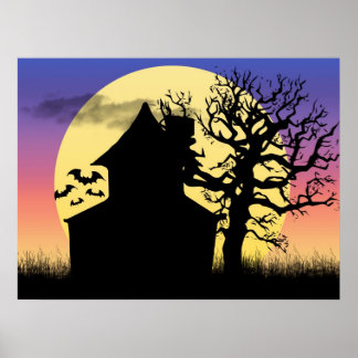 Haunted House Afternoon Poster Print