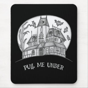 Haunted House and Bats Halloween Mouse Mat