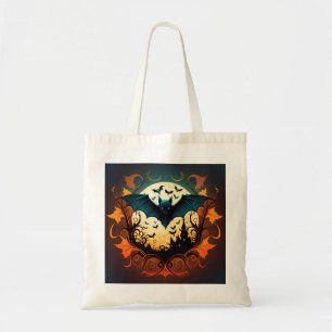 Haunted House and Bats Tote Bag