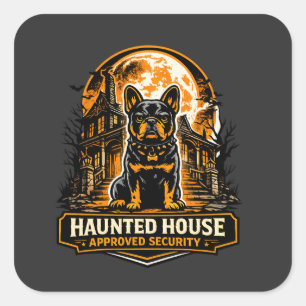 Haunted House Approved Security French Bulldog Hal Square Sticker