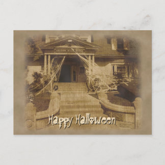 Haunted House at Halloween Postcard