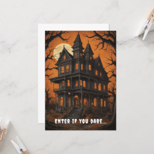Haunted House at Night Halloween  Invitation