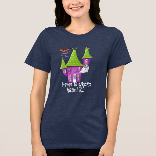 Haunted House Bats Ghost Shirt - Spooky Tee! (Front)