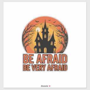 Haunted House Be Afraid Vintage Halloween Design_1