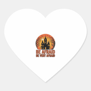 Haunted House Be Afraid Vintage Halloween Design_1 Heart Sticker