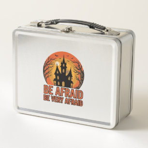 Haunted House Be Afraid Vintage Halloween Design_1 Metal Lunch Box