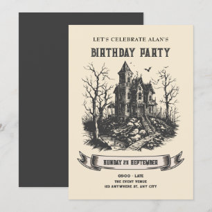 Haunted house birthday invitation