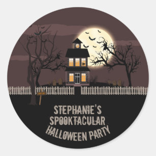 Haunted House Classic Round Sticker