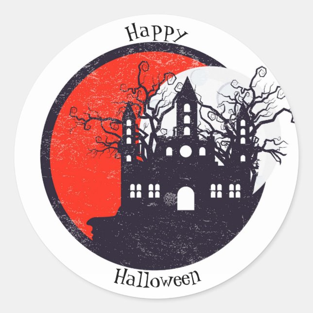 Haunted House Classic Round Sticker (Front)
