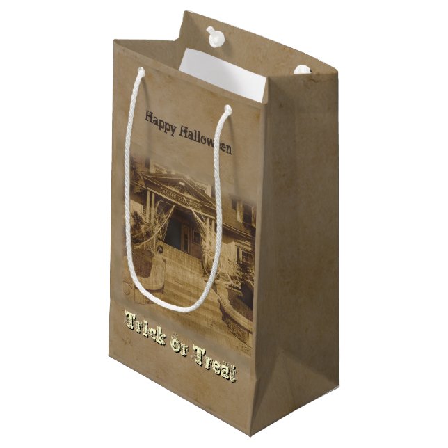 Haunted House (customisable) Small Gift Bag (Front Angled)