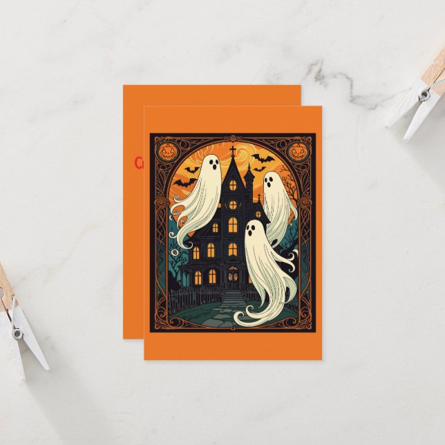 Haunted House - Dark Shadows Street Invitation (Front/Back In Situ)