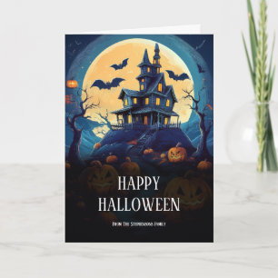 Haunted House Family Greeting Card