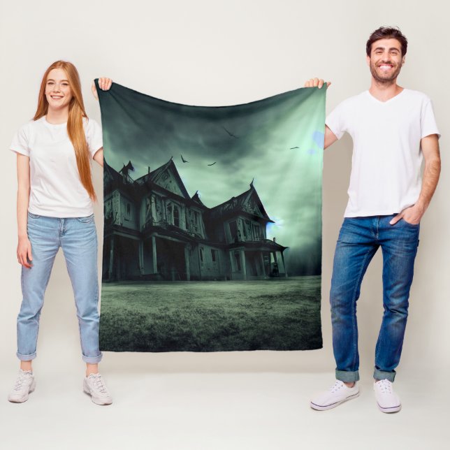 Haunted House Fleece Blanket (In Situ)