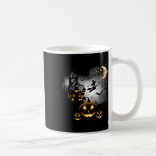 Haunted House - Flying Witch - Jack O Lantern  Coffee Mug