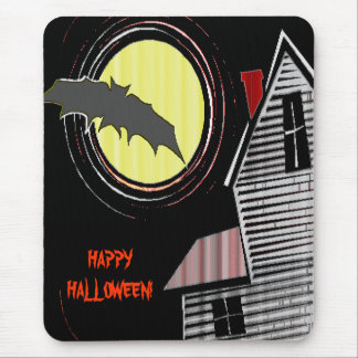 Haunted House Full Moon and Bat Mouse Mat