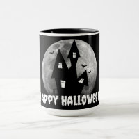 Haunted House, Full Moon and Bats