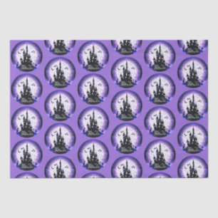 Haunted House Full Moon Bats Happy Halloween Tissue Paper
