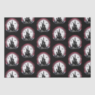 Haunted House Full Moon Bats Happy Halloween Tissue Paper