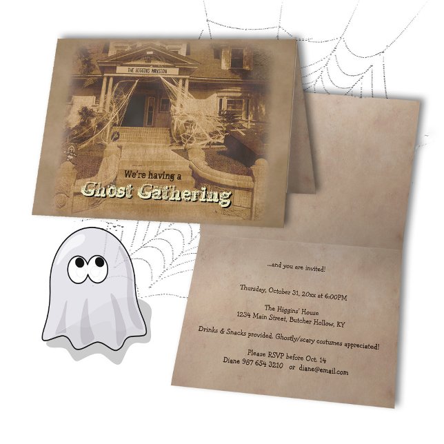 Haunted House Ghost Gathering (customisable)  Invitation (Creator Uploaded)