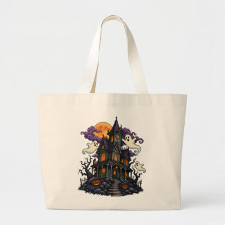 Haunted House Ghosts Halloween Tote Bag