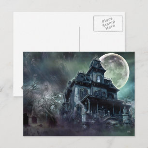 Haunted House Gothic Horror Postcard