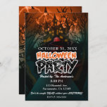 Haunted House Graveyard Halloween Party Invitation<br><div class="desc">customise for your event. The Halloween Party Text is removable or can be re-positioned.
Created by:Brochure vector created by Freepik</div>