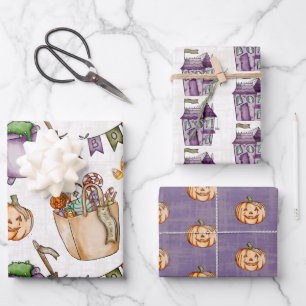 Haunted House Halloween 3 pack Gift Wrap