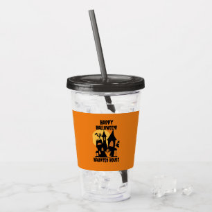 Haunted House Halloween Acrylic Tumbler