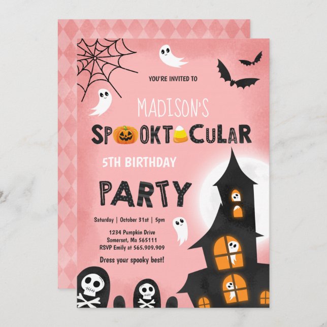 Haunted House Halloween Birthday Party Invitation (Front/Back)