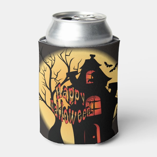 Haunted House - Halloween Can Cooler (Can Front)