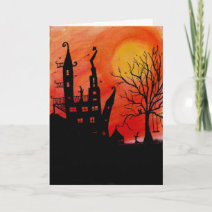 Haunted House Halloween Card