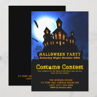 Haunted House Halloween Costume Party Invitation