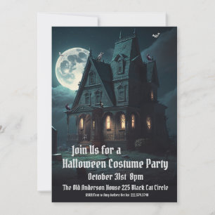 Haunted House, Halloween Costume Party           Invitation