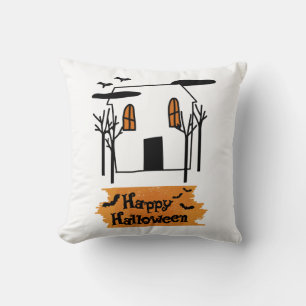 Haunted House Halloween Cute Doodle T-Shirt Cushion