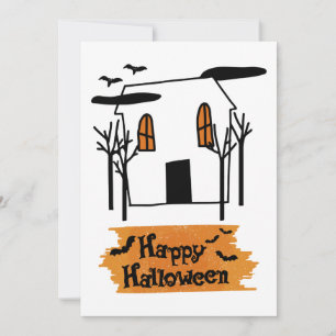 Haunted House Halloween Cute Doodle T-Shirt Holiday Card
